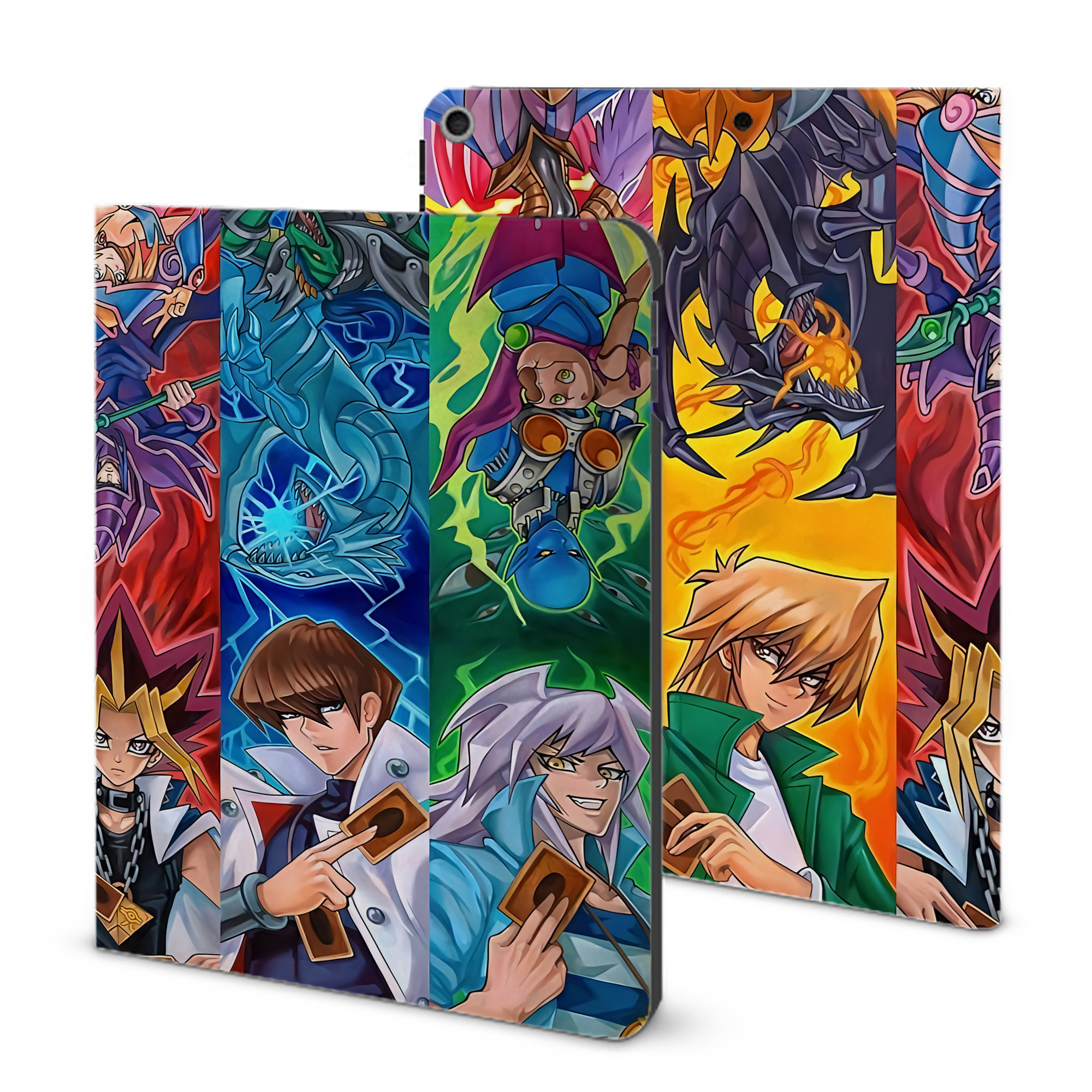 （画像用） 遊☆戯☆王 Yu-Gi-Oh! IPad ケース ブック型 PUレザー TPU 耐衝撃 軽量 薄型 ペン収納なし 全面保護 IPad 各モデル対応